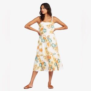 NWT! Roxy Women's Think of‎ Me Floral Midi Tiered Dress Size Large